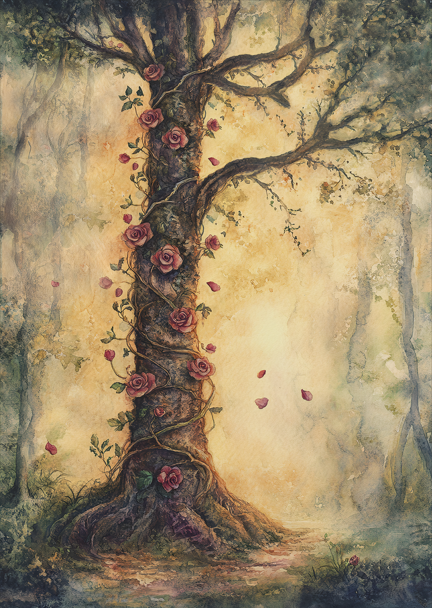 A Tree Wrapped in Roses: A Tribute to Rosemary
